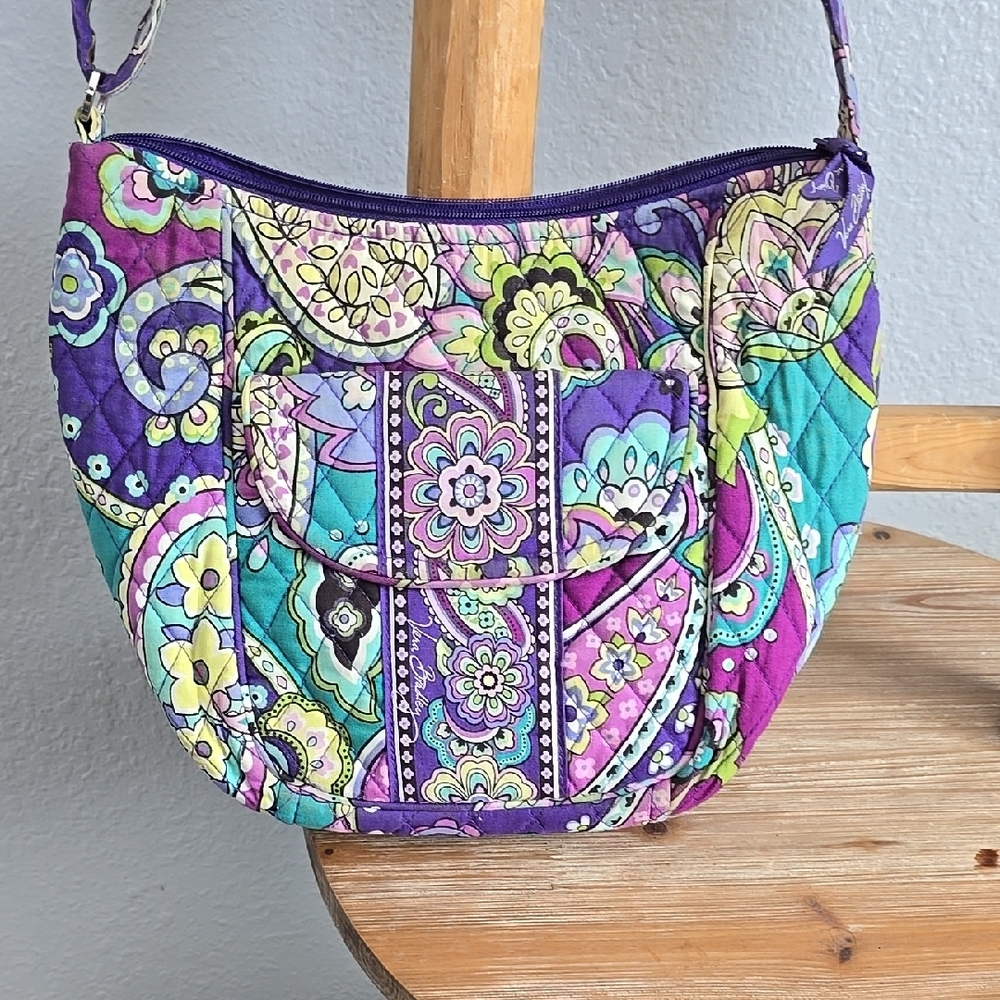 Vera Bradley Purple and Green Shoulder Bag